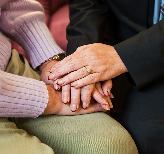 two hands touching