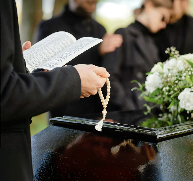 person doing a funeral service
