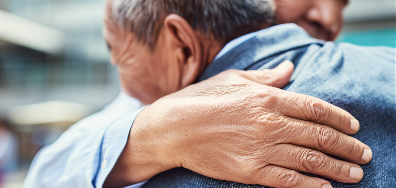 two people hugging